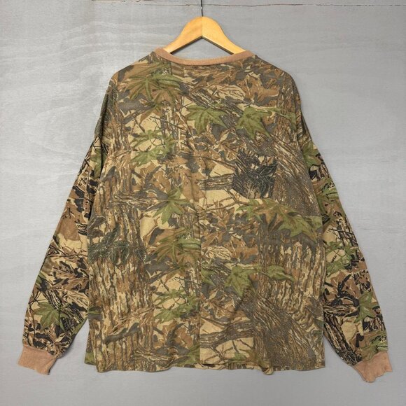 Vintage 90s Realtree Red Head Treestand Camo Long Sleeve Frocket‎ Shirt XXl - Picture 1 of 6